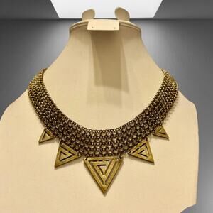 Urban Outfitters Gold Tone Chain Link Bib Statement Necklace